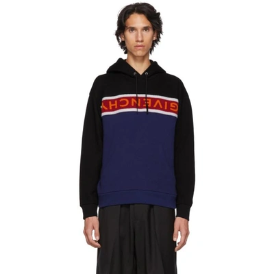Givenchy Logo Band Cotton Sweatshirt Hoodie In Black