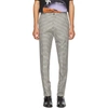 KENZO KENZO BLUE AND WHITE TWILL CHECK TROUSERS