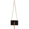 SAINT LAURENT Black Velvet Small Kate Tassel Chain Bag