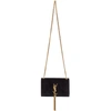 Saint Laurent Black Velvet Small Kate Tassel Chain Bag