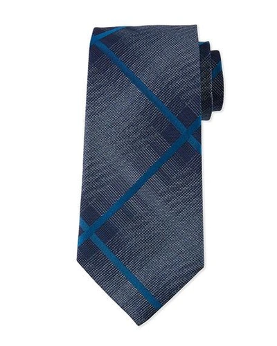Tom Ford Men's Large Squares Silk Tie In Medium Blue