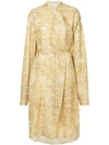 LEMAIRE LEMAIRE BELTED FLORAL DRESS - YELLOW