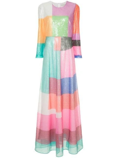 Mary Katrantzou Rosalba Colour-block Sequined Dress In Colour Block