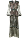 PETER PILOTTO striped metallic chiffon gown