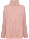 LE KASHA RIBBED OVERSIZED POLO NECK JUMPER