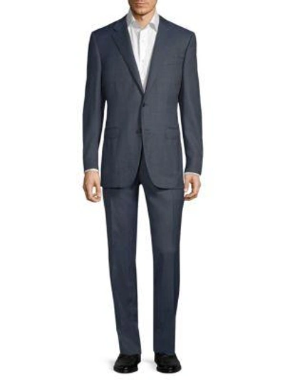 Canali Modern-fit Wool Suit In Blue