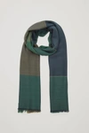 COS INTERWOVEN CHECKED WOOL SCARF,0665459002
