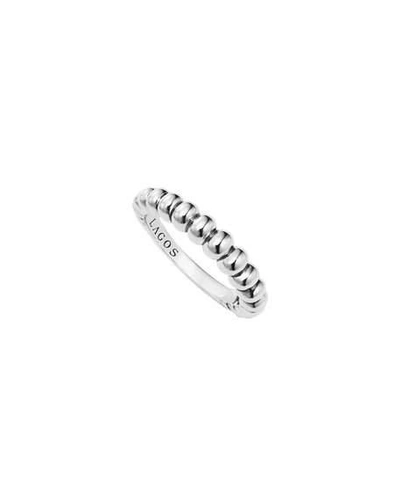 Lagos 'signature Caviar' Bold Fluted Stack Ring In Silver