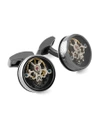 Tateossian Round Tourbillon Gear Cuff Links In Dark Gray