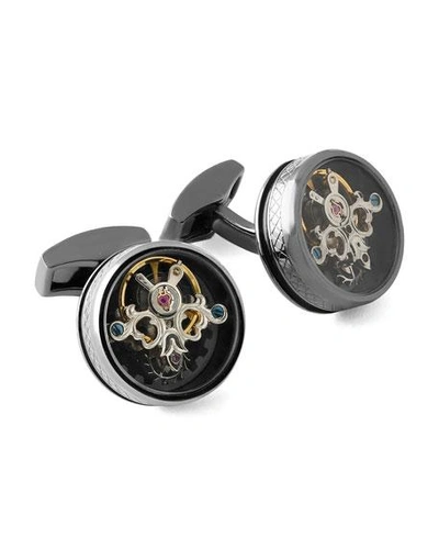 TATEOSSIAN ROUND TOURBILLON GEAR CUFF LINKS,PROD225170109