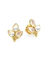 TEMPLE ST CLAIR Foglia 18K Yellow Gold & Moonstone Trio Stud Earrings