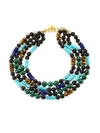 NEST Malachite, Turquoise, Lapis & Horn Collar Necklace