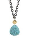 NEST Turquoise & Black Horn Chain Link Pendant Necklace