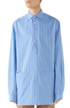 GUCCI Oversize Stripe Woven Pullover Shirt,534786Z372L