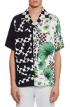 VERSUS VERSUS BY VERSACE CHECK PRINT CAMP SHIRT,BU20327BT21042