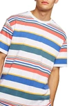 TOPMAN RAINBOW STRIPE T-SHIRT,71S04SWHT