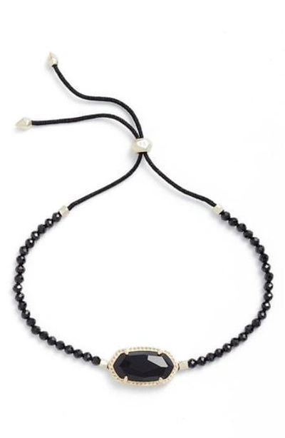Kendra Scott Elaina 14ct Yellow Gold-plated And Black Spinnel Bracelet In Black Mix/ Gold
