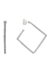 Lagos Signature Caviar Square Hoop Earrings, 40mm In Silver