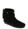 Minnetonka Hi Top Womens Leather Back Zipper Ankle Boots In Black