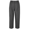 Acne Studios Grey Cropped Wool-blend Trousers In Grey Melang
