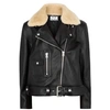 ACNE STUDIOS BOXY SHEARLING-TRIMMED LEATHER JACKET