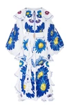 YULIYA MAGDYCH LOVES ME LOVES ME NOT EMBROIDERED LINEN MIDI DRESS,LOVESMEDRW