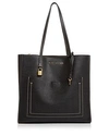 Marc Jacobs The Grind Leather Tote - Black In Black/dark Cherry/gold