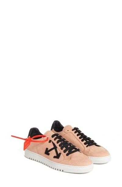 Off-white Carryover Snake-print Leather Lace-up Sneakers In Pink/purple
