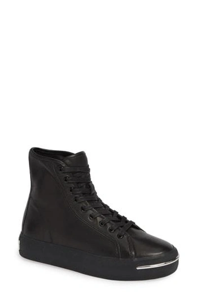 Alexander Wang Pia Leather Hi-top Trainers In Black