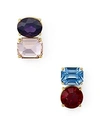 Kate Spade Double Drop Asymmetrical Stud Earrings In Ruby/multi
