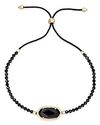 Kendra Scott Elaina 14ct Yellow Gold-plated And Black Spinnel Bracelet In Black Mix/ Gold