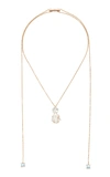 MISUI 18K ROSE GOLD, AQUAMARINE AND MORGANITE NECKLACE,693057