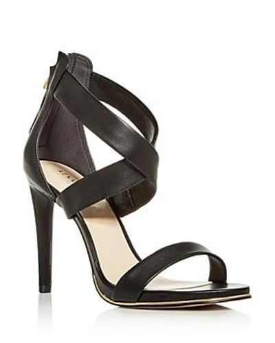 Kenneth Cole Women's Brooke Leather Crisscross High-heel Sandals In Black