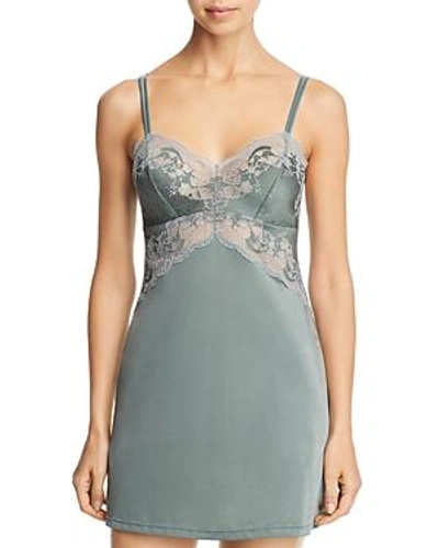 Wacoal Lace Affair Stretch-jersey Chemise In Balsam Green Slate