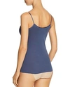 Hanro Seamless V-neck Cotton Camisole In Horizon Blue