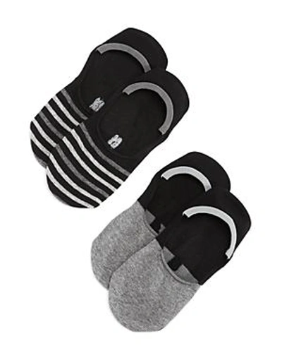Hue Trainer Liner Socks, Set Of 2 In Charcoal Heather