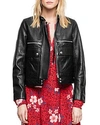 ZADIG & VOLTAIRE LOVE LEATHER AVIATOR JACKET,WGCB1401F