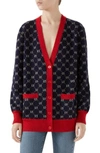 GUCCI GG LOGO JACQUARD CARDIGAN,543427X9Z76