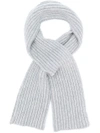 PRINGLE OF SCOTLAND PRINGLE OF SCOTLAND RIBBED CROSS-OVER SCARF - GREY