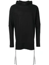 ANDREA YA'AQOV ANDREA YA'AQOV HOODED LONG SLEEVE TOP - BLACK