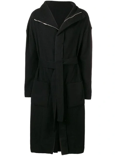 Andrea Ya'aqov Reversible Belted Coat - Black