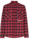 OFF-WHITE OFF-WHITE "CHECK SHIRT" PRINTED CHECK COTTON FLANNEL SHIRT - RED