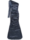 NICOLE MILLER NICOLE MILLER ONE-SHOULDER GOWN - BLUE