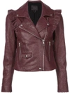 PAIGE PAIGE RUCHED DETAIL JACKET - RED