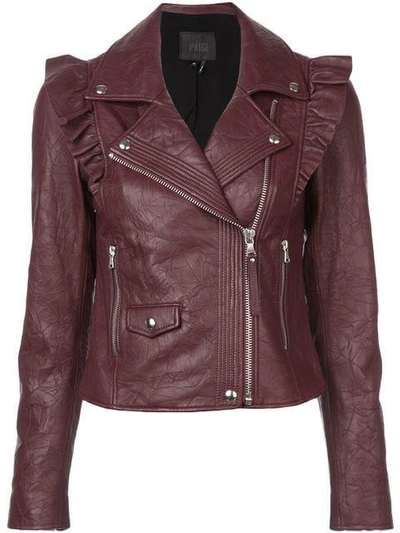 Paige Annika Leather Biker Jacket In Red ModeSens