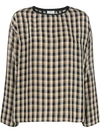 FORTE FORTE CHECK LONG-SLEEVE BLOUSE