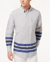 TOMMY HILFIGER MEN'S COPPER STRIPE CLASSIC FIT SHIRT, CREATED FOR MACY'S