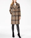 KENDALL + KYLIE DOUBLE-BREASTED PLAID WALKER COAT