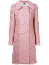 BLUMARINE BLUMARINE FLORAL EMBROIDERED COAT - PINK