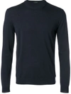 Zanone Crew-neck Knit Jumper In Blue